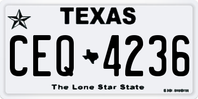 TX license plate CEQ4236