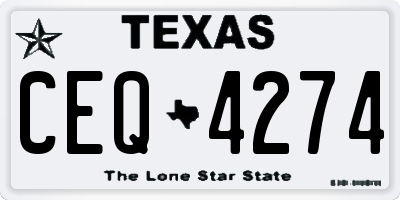 TX license plate CEQ4274