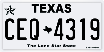TX license plate CEQ4319