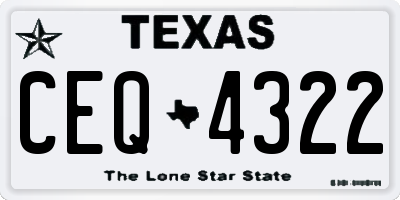 TX license plate CEQ4322