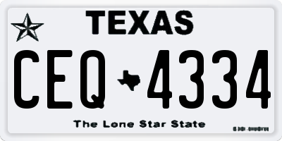 TX license plate CEQ4334