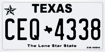 TX license plate CEQ4338