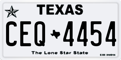 TX license plate CEQ4454