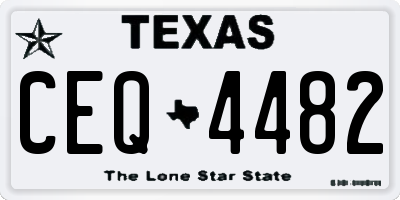 TX license plate CEQ4482