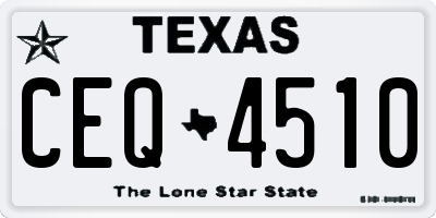 TX license plate CEQ4510