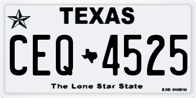 TX license plate CEQ4525