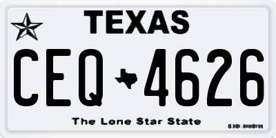 TX license plate CEQ4626