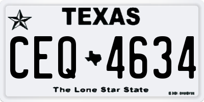 TX license plate CEQ4634