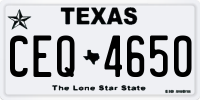 TX license plate CEQ4650