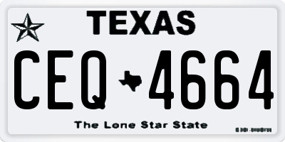 TX license plate CEQ4664