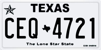 TX license plate CEQ4721