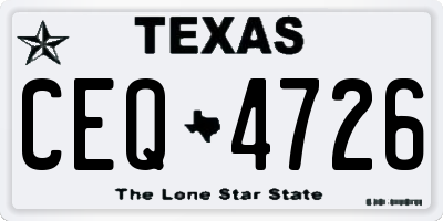 TX license plate CEQ4726