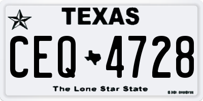 TX license plate CEQ4728