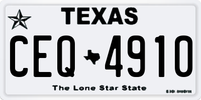 TX license plate CEQ4910