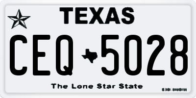 TX license plate CEQ5028