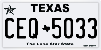 TX license plate CEQ5033