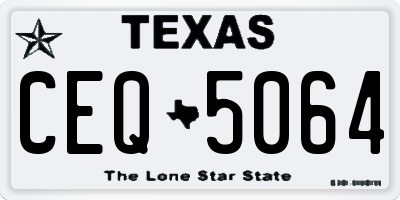 TX license plate CEQ5064