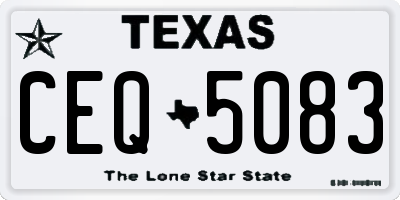 TX license plate CEQ5083