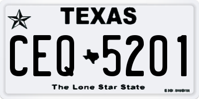 TX license plate CEQ5201