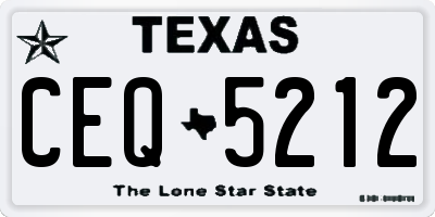 TX license plate CEQ5212