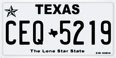TX license plate CEQ5219