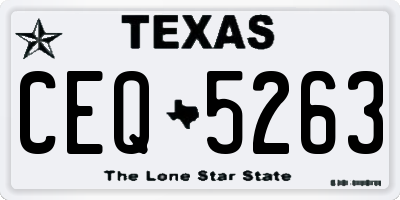 TX license plate CEQ5263