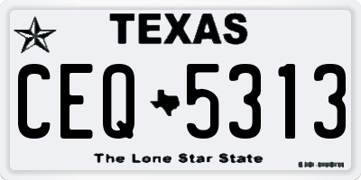 TX license plate CEQ5313