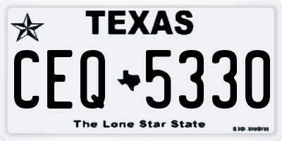 TX license plate CEQ5330