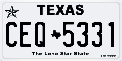 TX license plate CEQ5331