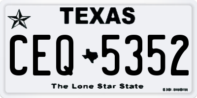 TX license plate CEQ5352