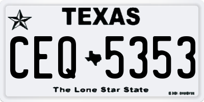 TX license plate CEQ5353