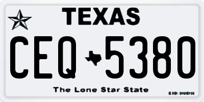 TX license plate CEQ5380