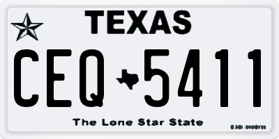 TX license plate CEQ5411