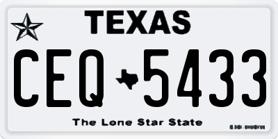 TX license plate CEQ5433