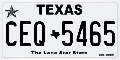 TX license plate CEQ5465