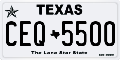 TX license plate CEQ5500