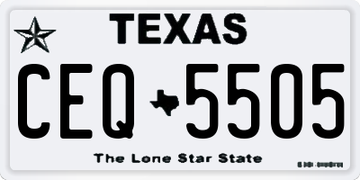 TX license plate CEQ5505