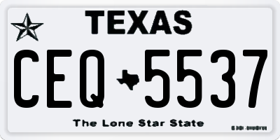 TX license plate CEQ5537