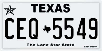 TX license plate CEQ5549