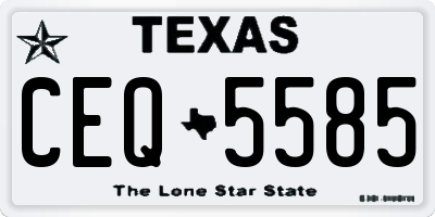 TX license plate CEQ5585