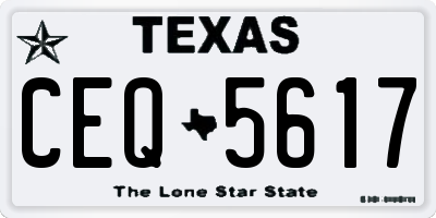 TX license plate CEQ5617