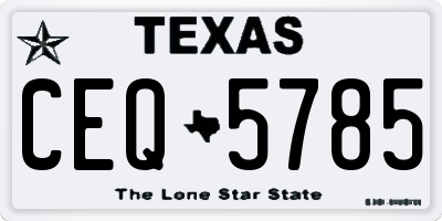 TX license plate CEQ5785