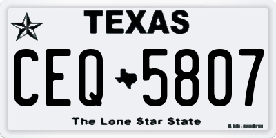 TX license plate CEQ5807