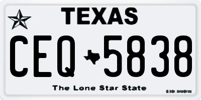 TX license plate CEQ5838