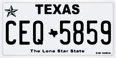 TX license plate CEQ5859