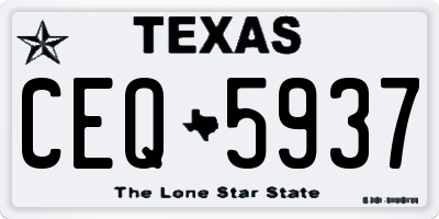 TX license plate CEQ5937