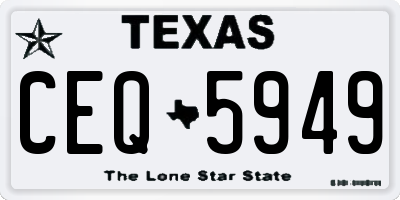 TX license plate CEQ5949