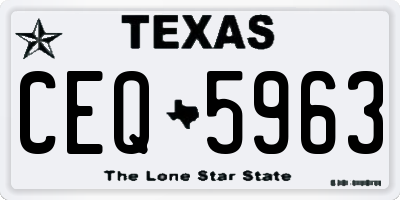 TX license plate CEQ5963