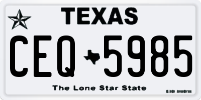 TX license plate CEQ5985