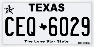 TX license plate CEQ6029
